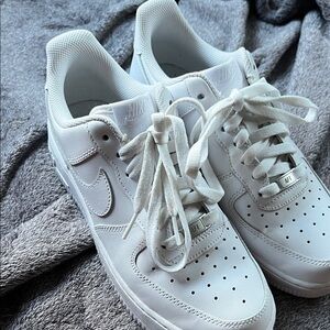 Nike All-White Low Top Leather Sneakers